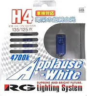 Racing Gear G40A Halogen Bulb, Applause White 4700K, H4, Pack of 2