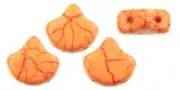 IO24608, Ionic Orange/Dark Red, 10g, Ginkgo Leaf, 7.5 x7.5 mm, 2 hole (gk110)