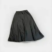Seed Heritage Black Linen Maxi Skirt A Line Modest A Line Langelook Sz. L S425