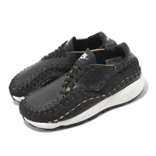 【NIKE 耐吉】休閒鞋 Air Footscape Woven PRM 女鞋 黑 鱷魚紋 編織 復古(FQ8129-010)