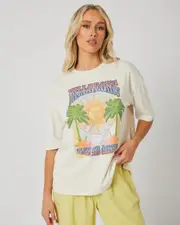 [Billabong] Billabong Women's Enjoy The Journey T-Shirt in Salt Crystal Blue Size Large L Salt Crystal Blue