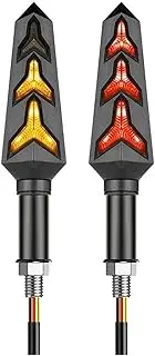 Motorcycle Indicators Flowing Turn Signal Lights Motorcycle LED Turn Signal Indicator Blinker Light White Amber Sequential Flowing For Ho&nd&a(2 X Amber Red)