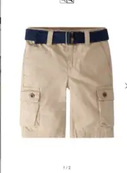 NEW Levi's Levis boys sz 2T Westwood cargo beige shorts Adjustable with belt