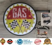 Gas Fuel LED Double Sided Lightbox Man Cave Bar Light Box 240v 400mm