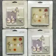4-pc, Vintage Target Corporation Light Switch Plate Covers Butterfly & Flowers
