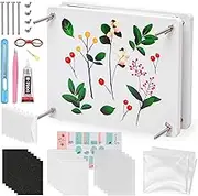 Flower Press, 10 Layers Wooden Flowers Pressing Kit for Adults to Making Dried Flower, Press Flowers Arts for Women and DIY Crafts Lovers (White-16X21CM)