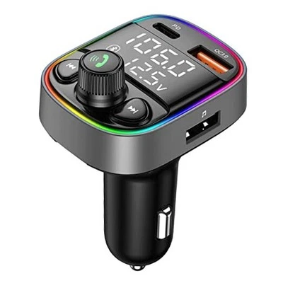 AUX USB C Bluetooth Car Adapter, Wireless Handsfree Call, FM Transmitter