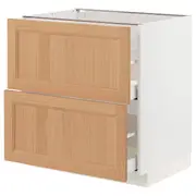 METOD / MAXIMERA base cb 2 fronts/2 high drawers, white/Vedhamn oak, 80x60x80 cm