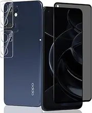 [Yieehhow] Privacy Screen Protector for OPPO Find X5 Lite Tempered Glass, [1 Piece] 9H Hardness Anti-Spy Protective Glass and [Pack of 2] Camera Protection Tempered Glass Screen Protector for OPPO Find
