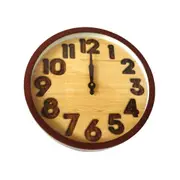 Minimalist Design Brown Round Analog Wall Clock 30 cm