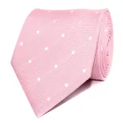 Baby Pink with White Polka Dots Necktie Baby Pink / White