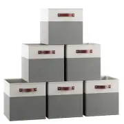 11 x 11 Storage Cube Bins, Foldable Collapsible Fabric Storage Bins Box Linen...