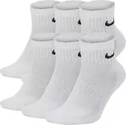 Nike Everyday Cushioned Training Ankle Socks 6 Pair Mens White Multi Size