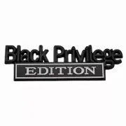One Pc Metal Black Privilege Edition 3D Letter Fender Emblem Badge (Black+White)