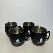 Set Of 4 Boxed Disaronno Amaretto Branded Black Metal Mule Mugs Cups