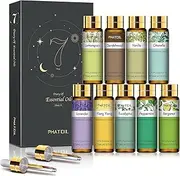 PHATOIL 9PCS Essential Oils Gift Set, 10ml/0.33fl.oz Scented Oils for Soap, Candle Making, Premium Quality Essential Oils for Diffuser, Humidifier, DIY Candle and Scented Products Making