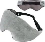Weighted Eye Mask for Women & Men, Heatable and Freezable Weighted Eye Pillow with Silica Beads & Adjustable Strap, Soft Breathable Cotton Eye Cover(Grey)