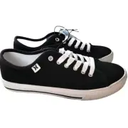 Hurley Black White Ceta Suede Tie Lace Low Top Lifestyle Sneakers Size 7.5