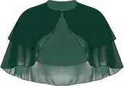 [Jugaoge] Womens Soft Chiffon Shawl Wraps Shrug Evening Dress Wedding Cape Bolero Flapper Cover Up