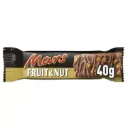 934581 1 x 40g PACKET MARS FRUIT AND NUT CHOCOLATE BAR MADE IN THE UK