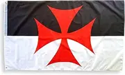 3x5 Knights Templar Flag with Two Brass Grommets, 100% Polyester Fabric, and Double Stitched Edges, Medieval 3x5 Foot Flag, Crusades Flag, Crusader Flag, 3x5 Foot Flag of The Knights Templar