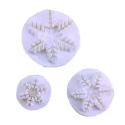 3pcs Snowflake Plastic Baking Mold Kitchen Biscuit Cookie Cutter Pastry Plunger