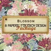 GRAPHIC 45 "BLOSSOM" 12X12 PAPER 8 SHEETS FLORALS RETIRED SCRAPJACK'S PLACE