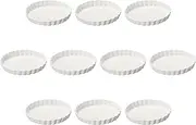 Set of 10 White Round 6 Pie Plates, 5.9 x 1.2 inches (15.1 x 3 cm) | Pie Plate, Ceramic, Setomonohonpo