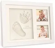 Baby Hand and Footprint Kit - Baby Footprint Kit, Baby Imprint Kit, Baby Keepsake Photo Frame, Baby Handprint Kit, Newborn Baby Shower Gifts, Baby Registry Baby Gifts, Boys, Girls (Alpine White)