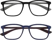 OPULIZE Max Reading Glasses - Classic Large Rectangular Frame - Men's Women's Unisex - Spring Hinges - R78