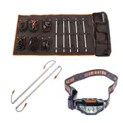 KINGS 5Bar Camp Light Kit + Orange LED Camp Light Extension Kit + LED Head Torch