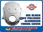 Cal Custom Big Block CHEV Timing Cover Polished Aluminium, BBC, Chevrolet
