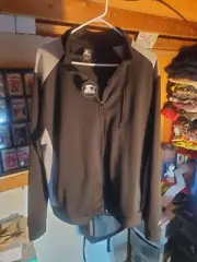 Authentic STARTER Full Zip Long Sleeve 3 Pocket NEW! Black Gray Sweat Jacket XL