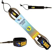Santa Barbara Surfing SBS 9ft Surf Leash for Longboard & Paddleboard, Black