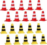 KONTONTY Boys and Girls Traffic Sign Playset 60pcs Mini Roadblock Educational Toys Plastic Road Sign Barricade for Boys and Girls