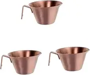 MUCKLILY Pcs Espresso Shot Cups Stainless Steel Handle Double Spout Milk Frother Cup Accurate Measurement Compact Long Handle for Home Use