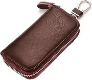 Leather Key Holder Wallet Case Zipper Key Case Card Car Fob