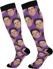 [RPLIFE] Custom Face Photo Running Socks for Women Compression Stockings Suitable for Running Hiking