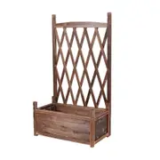 GREENYHAVEN Wooden Raised Plant Garden Elevated Planter Box with Trellis