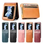 For Samsung Galaxy Z Flip 5 4 3 Wallet Slim Case Shockproof Card Slot Flip Cover