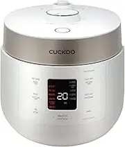 CUCKOO 10-Cup Twin Pressure Rice Cooker, High/Non-Pressure Steam, Programmable Menu, Slow Cooker, Preminum Non-Stick Inner Pot, Open Cooking (CRP-ST1009F) White