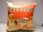 Uniik Decorative Christmas Pillow Jingle Bells Old Time St Nick Reds Off White
