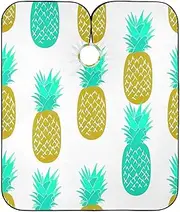 RPLIFE Pineapples Teal Gold White Hair Cut Cape Hair Dresser Color Capes, Salon Styling Capes, Pineapples Teal Gold White