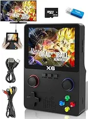 EqiEch Retro Handheld Game Console, 3.5 Inch IPS Screen Retro Portable Games Consoles with 10000+ Games,32GB, USB Charging Cable, AV Cable, Support Clock, Music Player Function (Black)