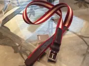 BALLY Buckle Silver Trainspotting Red/White size 105/38 Authentic $395 Dustbag