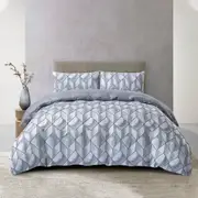 Bedding King Jacquard 3 Pcs Comforter Set Design - Geometric Modern Grey