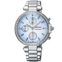 在飛比找Yahoo奇摩購物中心優惠-SEIKO精工 CS系列魔法晶鑽計時女錶 母親節送禮-藍x銀