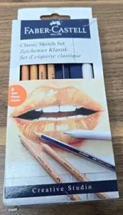 Faber-Castell Classic Sketch Set - 6 Piece Graphite & Pastel Pencil Sketching...