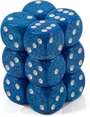 Chessex 27107 D6 Dice Speckled 16mm Water (12 Dice in Display)