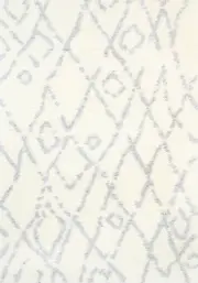 Moroccan Cream and Silver Fes Rug